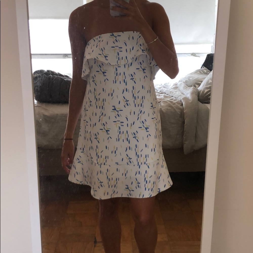 Aqua strapless dress